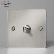 Wall Switch,Vintage Metal Toggle Knob 220V 1/2/3/4Gang.2Way 10A Switch for Living Room Stainless Ste