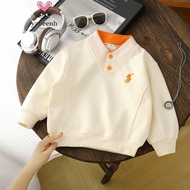 【YAOEENH】90-170CM Spring Autumn Children Casual Fashion V-Neck Sweatshirt Middle Big Kids Korean Ver