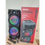 20W×2]ZQS 8210 BOOM BOX 8" ×2 WIRELESS KARAOKE BLUETOOTH SPEAKER WITH FREE