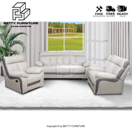 [READY STOCK] BETTY FURNITURE Recliner Casa Leather 1+2+3 SEATER Sofa Set (Dark Brown/Light Brown)