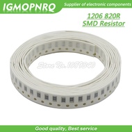 100PCS 1206 SMD Resistor 1% resistance 820 ohm chip resistor 0.25W 1/4W 820R 821 IGMOPNRQ