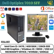 (USED) Desktop PC Dell OptiPlex 7010 SFF Intel Core i5 3rd Gen, 4GB RAM 128GB SSD - Windows 10 Pro