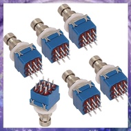 [r3jylk02.vn] 6PCS Guitar Effect Pedal Switch 3PDT Foot Switch PCB Button ON-on Latching 9 Pins True