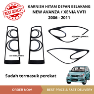 PAKET / SATUAN GARNISH HITAM DEPAN BELAKANG MOBIL NEW AVANZA XENIA VVTI 2006 - 2011 LIST HITAM LAMPU