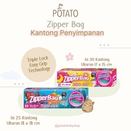 Bagus Plastic Food Storage Bag Clip Zipper Bag Kids 18x18 cm & 17x15 cm - Food Grade & BPA Free