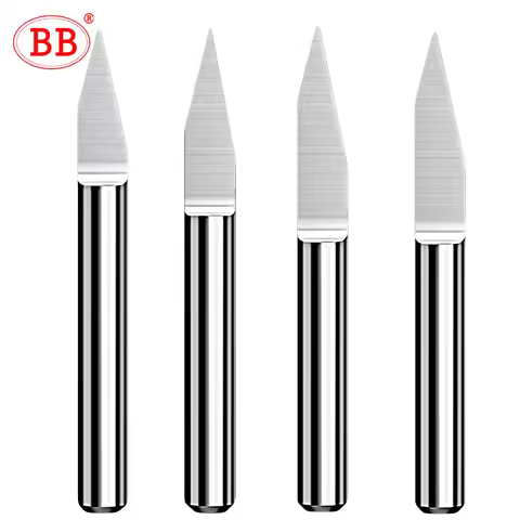 BB Flat Bottom Engraving Bits CNC Carving Tungsten Carbide Router PCB Wood Acrylic Plastic 3D Millin