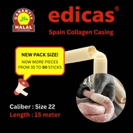 [HALAL] 1 CADDY Spain Edible Sausage Collagen Casing Size 22 x 15m x 50 pcs - EDICAS