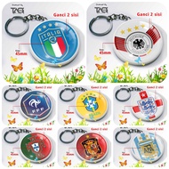 GANTUNGAN Keychain National Football Logo/ Italy Englan Argentina Brazil Football Club Keychain