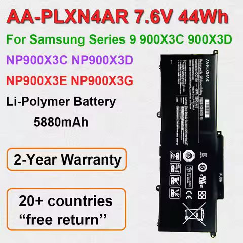 AA-PLXN4AR Laptop Battery 7.6V 44Wh 5880mAh For Samsung 900X3C-A01 900X3D 900X3B 900X3E NP900X3E NP9