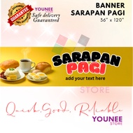 Banner sarapan pagi, size 36 inci x 120inci