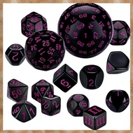 [ S Z] 15Pieces Complete Polyhedral DND Dice Set D3-D100 Spherical  Dice Set for Role Playing Table 