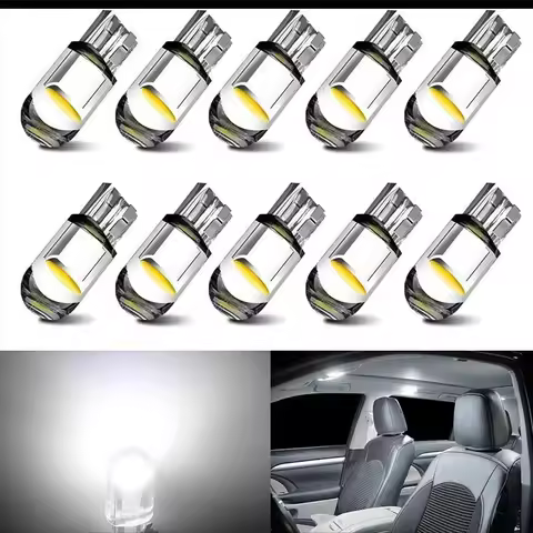 LED Light Bulb White 6000K Pack of 10/50/100, W5W T10 Wedge COB LED Replacement Bulbs Error Free for