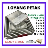 Loyang petak 8x8 loyang kek empat segi loyang 6 inci loyang 8 inci loyang 6,7,8,9, 10 inci loyang 8x