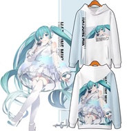 ใหม่ เสื้อกันหนาว เสื้อแจ็กเก็ต แขนยาว มีฮู้ด พิมพ์ลายอนิเมะ Hatsune Miku 3 มิติ ทรงหลวม สไตล์ญี่ปุ่น คอสเพลย์ แฟชั่นสําหรับผู้ชาย และผู้หญิง