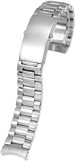 GANYUU 20mm 316L Silver Stainless Steel Watch Strap for Omega New Seamaster 300 Speedmaster Planet Ocean Watch Band Men Bracelet (Color : 3 plant Silver, Size : 20mm)