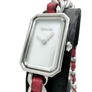 CHANEL Premiere Rock H5313，限量版（1000 件），不銹鋼/貝殼石英機芯，白色貝殼錶盤/紅色皮革，女士