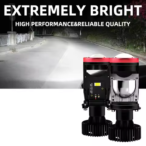 1x 12-24v Y7D 40W H4 LED Lens Headlight Bulbs CANBUS H4 Projector 6000K Super Bright High Low Beam A
