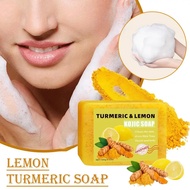 1/2PCs Lemon Turmeric Kojic Acid Soap Bar, Turmeric Soap Bar Brighten Even Skin Vitamin E, Gentle Le