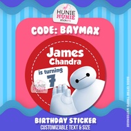 Custom Birthday Sticker - Baymax Big Hero 6 (20pcs) - Hunie Munnies Birthday Sticker