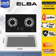 (KCE)🔥ELBA EGH-M8442G(BK) 4.8kW 2 Burner Built In Glass Hob / Gas Stoves / Glass Stove / 8442 BLACK 