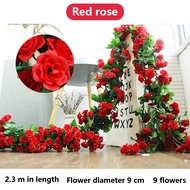 6pcs 9 Flowers Rose Vines Artificial Flowers Fake Flower Rattan Home Wedding Decoration