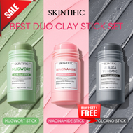 SKINTIFIC Mugwort Acne Clay Mask Stick Mud Clay Mask Cleanses Pores Blackheads Relieves Redness Clay