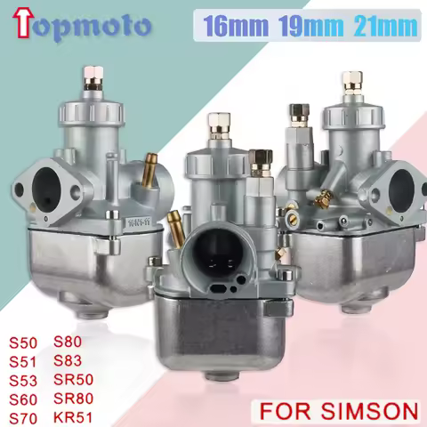 New Vergaser Carb 16mm 19mm 21mm Carburetor AM 16T For Simson S50 S51 S53 S60 S70 S80 S83 SR50 SR80 