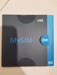 全新MySIM 5G 儲值卡，面值$48，啟用效期2027年12月31日