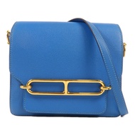 HERMES Evercolr皮革Mini Roulis金扣肩背袋Bleu Saphir