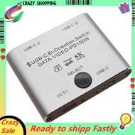 Bi Directional USB C Switch Splitter 8K USB C Switcher KVM 8K 60Hz 4K 144Hz Video for Multiple Sourc