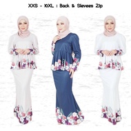[ XXS - 10XL ] Floral Peplum Kurung Moden . Muslimah Plus Size . Sedondon Raya Bridesmaid . Baju Nikah Cikgu Niya [H]