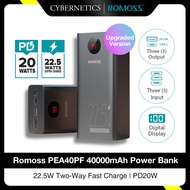 Romoss PEA40PF 40000mAh Power Bank 22.5W Two-Way Fast Charge PD20W Smart Digital Display Powerbank