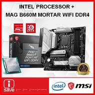 MSI MAG B660M Mortar WiFi DDR4 B660 LGA 1700 Motherboard + Intel 12TH GEN CORE I3 / I5 / I7 / I9 CPU
