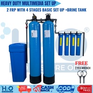 Water Filtration 10 x 54 2 FRP Manual Head with 4 Stages Basic + Brine Tank