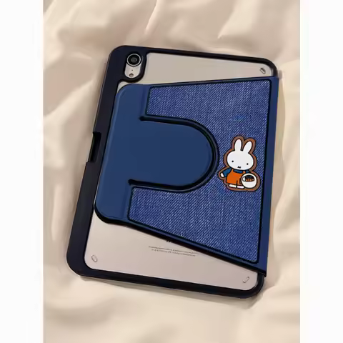 Cute Denim & Balloon Miffy Tablet Cover IPad10Air7/Mini7/Pro11 Case 360°Rotating Stand Cover with Pe