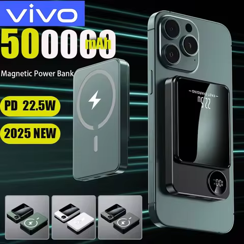VIVO 500000mAh 25W Wireless Magnetic Power Bank Fast Charger Portable Large Capacity for Magsafe Pow