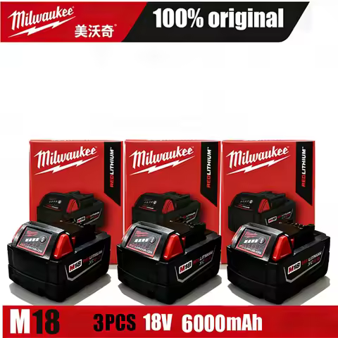Milwaukee m18 battery, bateria lifepo4 M18B6, 6000mAh lithium battery XC48-11-1860 Original milwauke