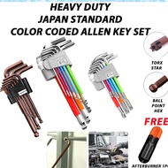 Allen Key Set Heavy Huty.Color Coded Ball Point Allen Key.(1.5mm～10mm).Alen Key Set Torx Star(T10-T5