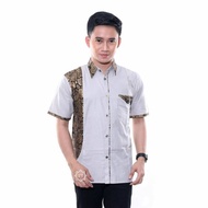 KEMEJA Prada Eggplant batik Combination Shirt - batik Shirt - modern koko