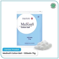 MEDISOFT - Cotton Balls biru - Baby Cotton contains 120 balls 75gr - Round Cotton - Cotton Balls - W
