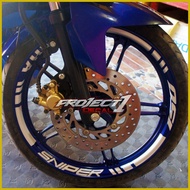 § ﹍ ∇ Sniper 150 Reflective Mags Sticker set ( 4 side Front & Rear tire )