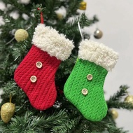 2023 Christmas Gift Storage Socks Snowflake Alphabet Letters Christmas Knitting Stocking Christmas Tree Pendant Decoration For Home Xmas Gift