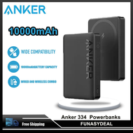 Anker 334 MagGo แบตเตอรี่ (PowerCore 10K) 10000MAh ไร้สาย Magsafe พร้อม USB-A 0.6ม. ไปยัง USB-C สายสำหรับ iPhone 14/13/12 Pro Max Anker A1642ชาร์จเร็วสำหรับ iPhone