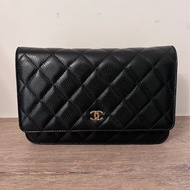 ✨Chanel✨發財WOC黑金荔枝牛皮