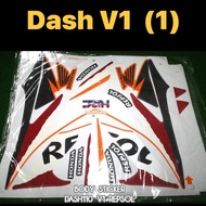 Dash V1 Repsol Stiker ( 1 ) sticker Orange body cover set stripe (1) Coverset Strike Oren Honda Dash 110 V1 Dash110 V1