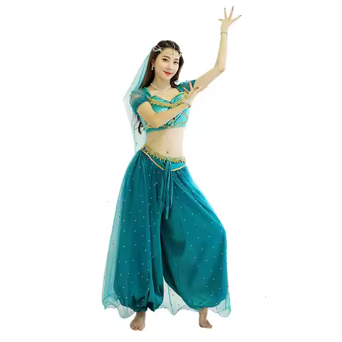 Jasmine Costume Women Aladdin Halloween Outfit Belly Dance Princess Jasmine Costume Adults Festival 