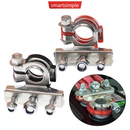 SMARTSIMPLE 2Pcs Car 12V 3-way Battery Terminals Connector Negative & Positive Cable Clamps Efficien
