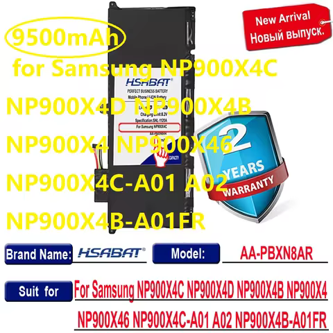 Top Brand 100% New AA-PBXN8AR Battery for Samsung NP900X4C NP900X4D NP900X4B NP900X4 NP900X46 NP900X