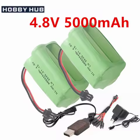 4.8V 5000mAh NI-MH Battery For RC Cars Robots Tanks Gun Rc Boats Parts With SM Plug AA 2400mah 4.8v 
