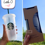 Transparent cup Ready Tumbler Starbucks Cold Water cup Starbucks Reusable Color Charging Rainbow cup Cold With Straw